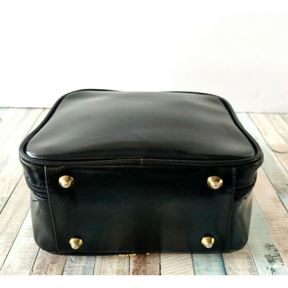 VTG CARLA MANCINI BLACK GENUINE LEATHER BAMBOO DECOR CHAIN STRAP SHOULDER BAG - Picture 9 of 12